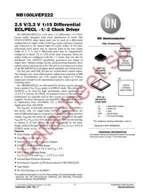 NB100LVEP222FAG datasheet  